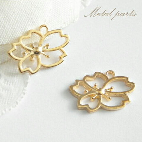 楽天市場】すかし変形桜 10個 金属チャーム チャーム サクラ 和風