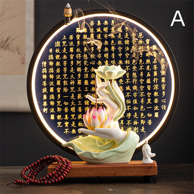 楽天市場】5タイプ展開 心経 中国風 佛手 青瓷 白瓷 蓮の花 LEDライト