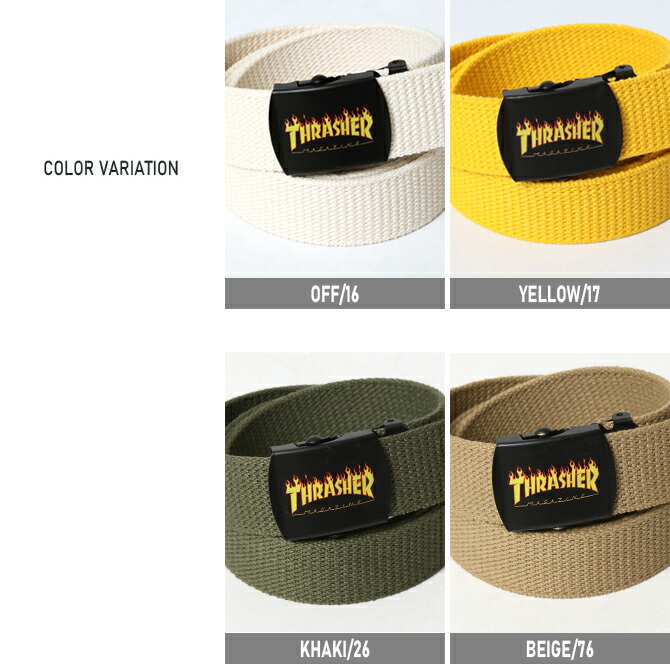 楽天市場】THRASHER ベルト フリーサイズ GIベルト ファイヤーロゴ
