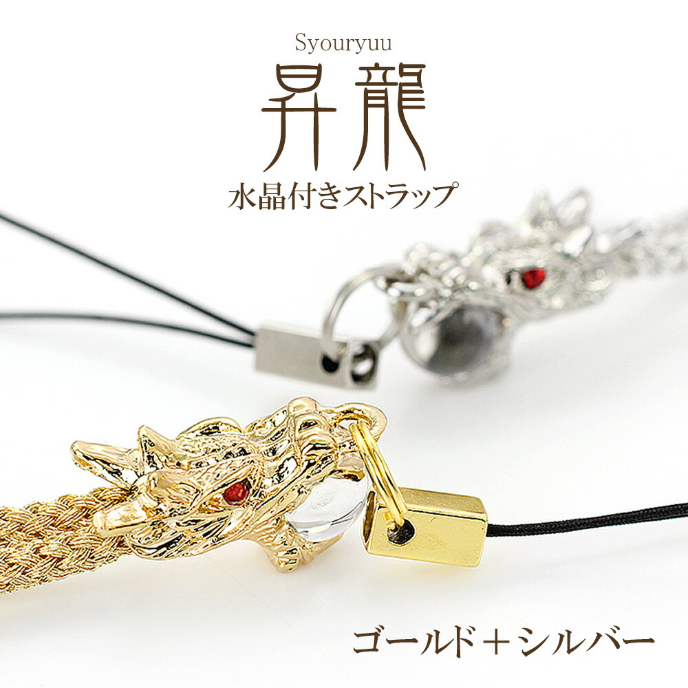 楽天市場】ストラップ ゴールド+シルバー セット ドラゴン