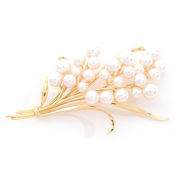 楽天市場】ミキモト MIKIMOTO K18 25Pパール ブーケモチーフ ブローチ