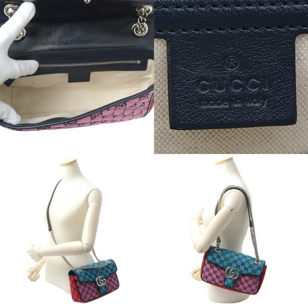 楽天市場】グッチ バッグ レディース GGマーモント チェーンショルダー