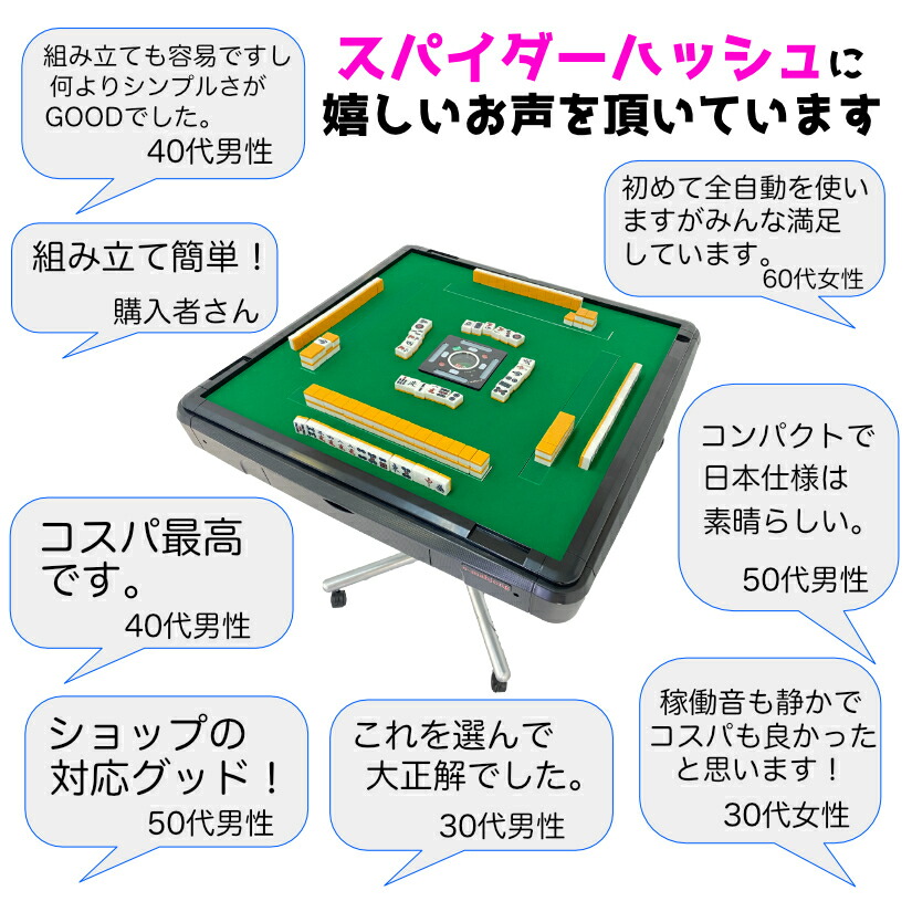 楽天市場】全自動麻雀卓 NEWスパイダーハッシュフルセット 麻雀卓 (全