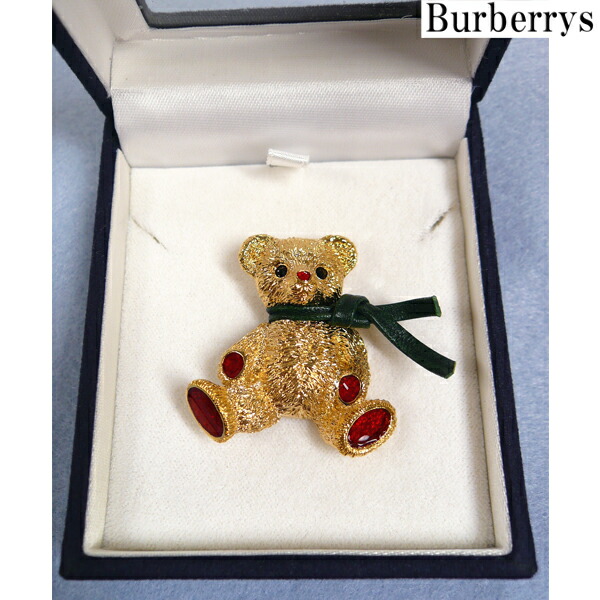楽天市場】【BURBERRYS】バーバリーズ テディベア ブローチ ゴールド