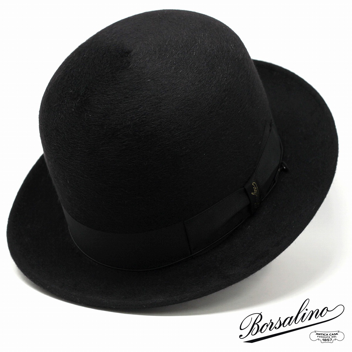 楽天市場】オープンクラウンハット 山高帽 フェルトハット 黒 中折れ