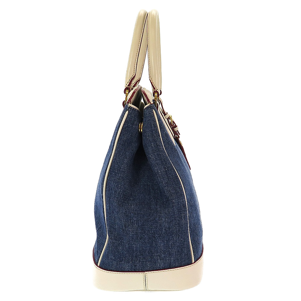 楽天市場】【中古】 プラダ デニム×サフィアーノ BN2441 ハンドバッグ