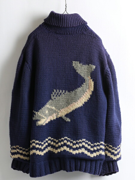 楽天市場】60's ☆ シャチ 柄 フルジップ カウチン ニット