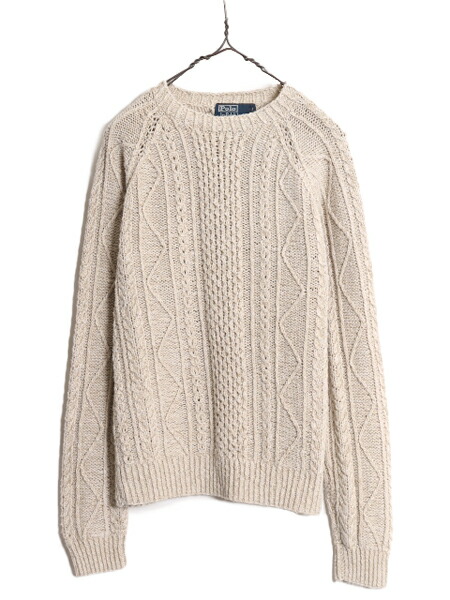 楽天市場】手編み 90s ポロ ラルフローレン ケーブル ハンド ニット