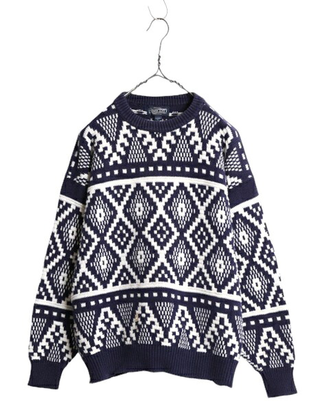 楽天市場】90s USA製 ランズエンド ノルディック コットン ニット