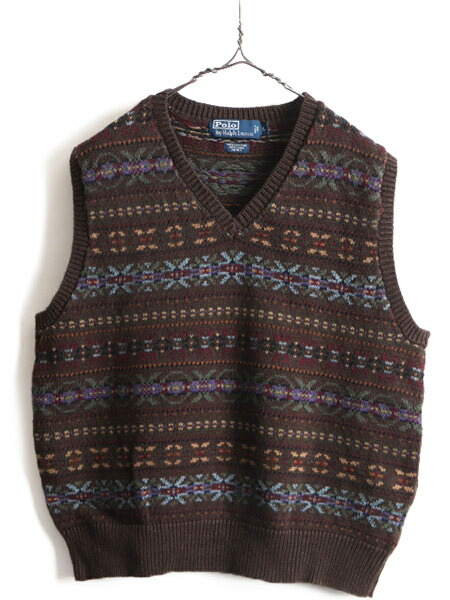 楽天市場】90s □ POLO ポロ ラルフローレン フェアアイル 総柄 V
