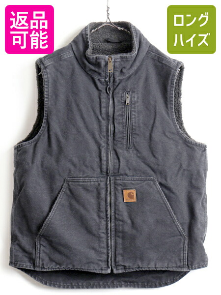 Carhartt Mexico製 モックネック ダックベスト 裏ボアフリース