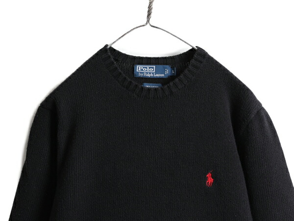 楽天市場】90s □ ポロ ラルフローレン コットン ニット セーター 黒