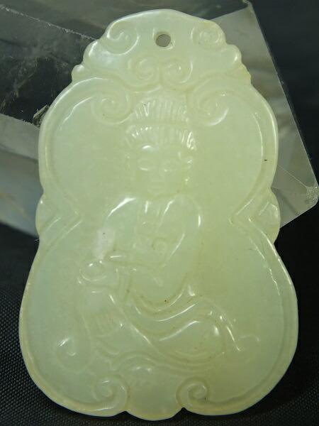 楽天市場】□龍香堂□☆和田白玉（ホータンはくぎょく）仔玉「観音牌子