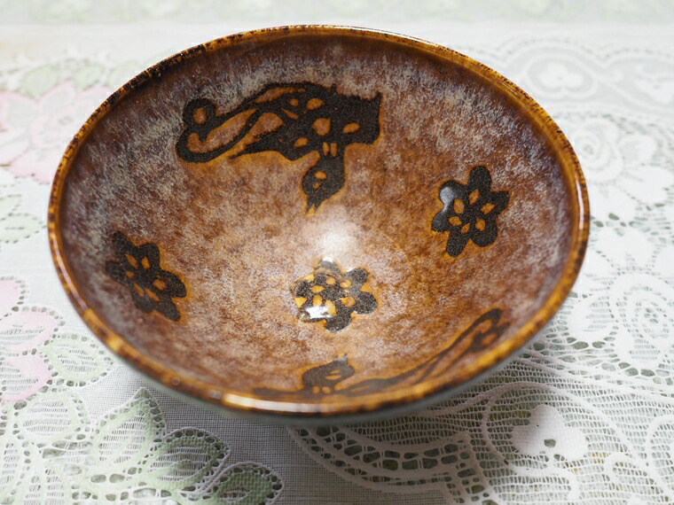 楽天市場】楽天スーパーSALE【中国 玳皮鶯梅天目茶碗 玳皮天目