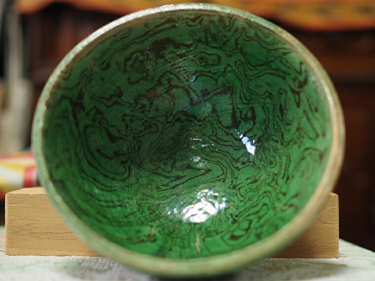 楽天市場】【練り 唐三彩 緑釉 茶碗 練唐三彩 中国唐時代 練り込み