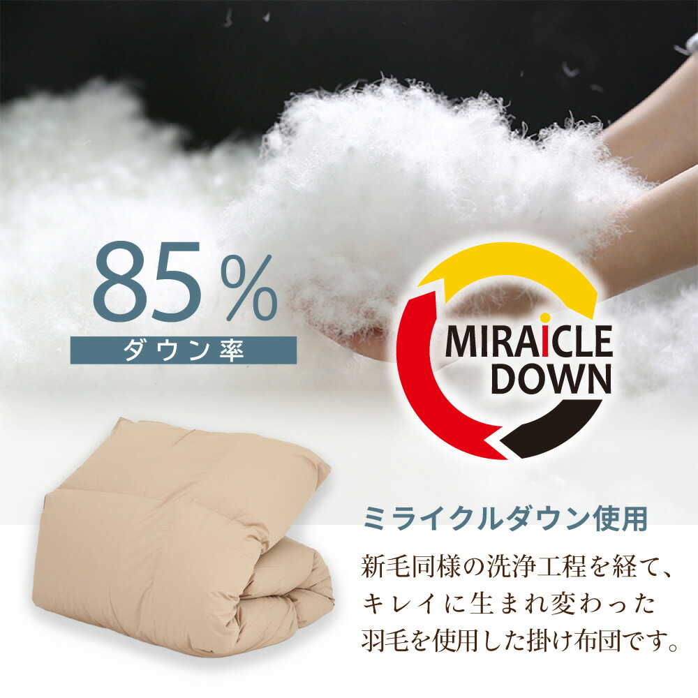 楽天市場】丸八真綿 掛けふとん ミライクルダウン 布団 羽毛布団