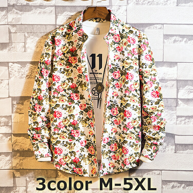 楽天市場】【スーパーセール】送料無料 花柄シャツ Yシャツ タイト