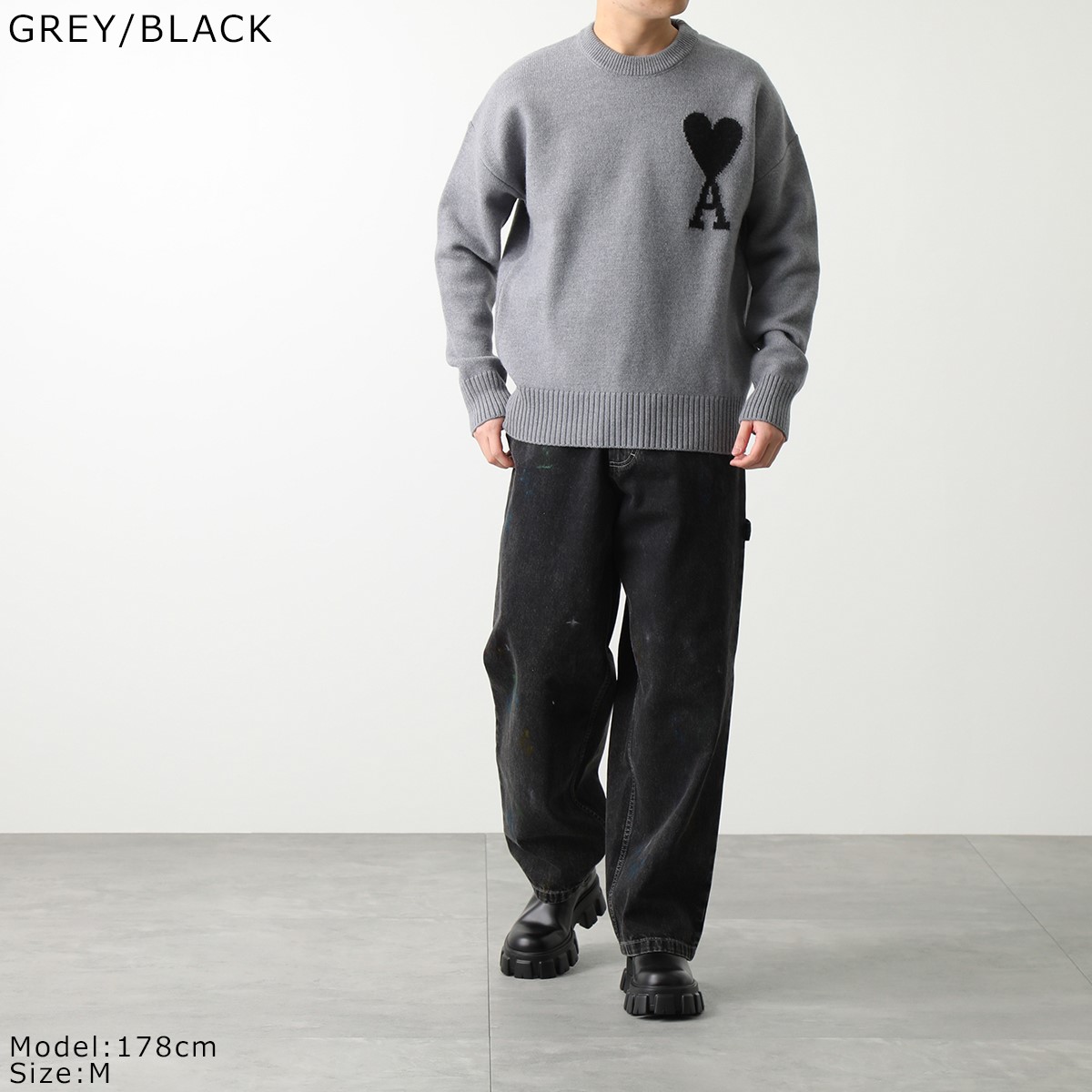 楽天市場】ami paris アミパリス セーター UKS002.018 メンズ クルー