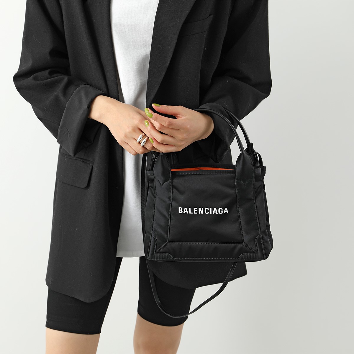 楽天市場】BALENCIAGA バレンシアガ ハンドバッグ NAVY CABAS XS AJ