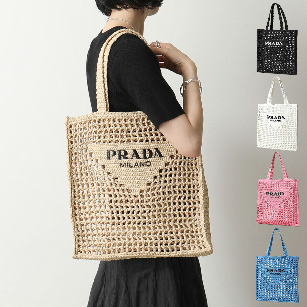 楽天市場】PRADA プラダ トートバッグ RAFIA ラフィア 1BG393 OOO 2A2T