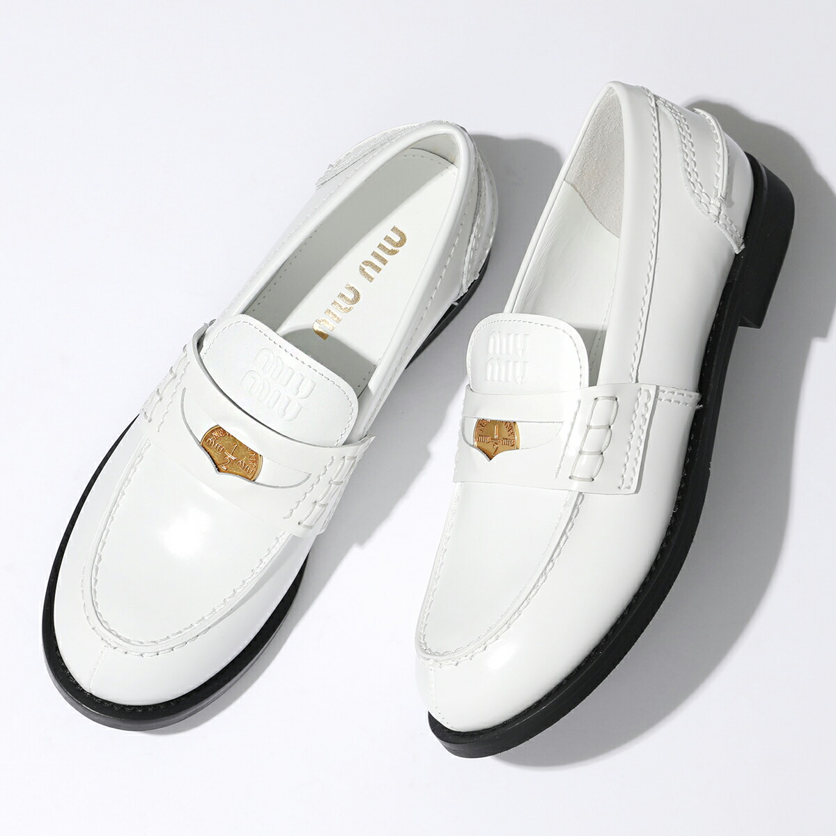 楽天市場】MIUMIU ミュウミュウ ペニーローファー 5D773D ULX