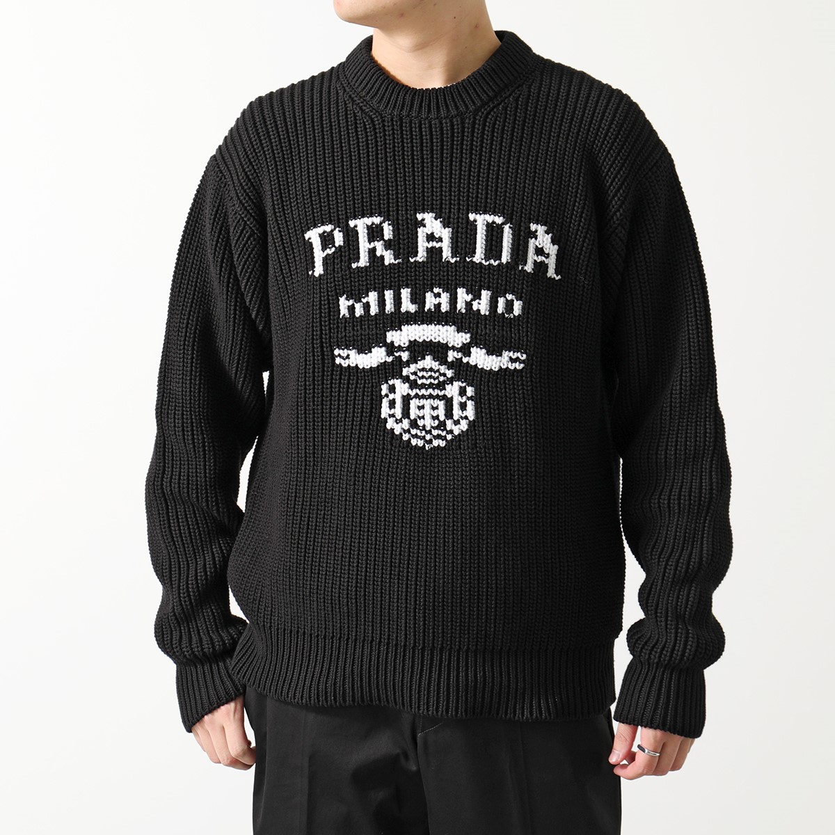 楽天市場】PRADA プラダ ニット セーター UMB381 107B メンズ コットン