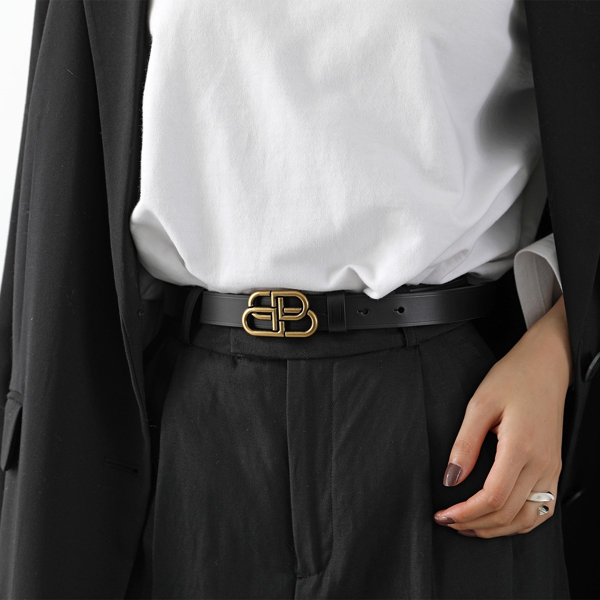 楽天市場】BALENCIAGA バレンシアガ ベルト BB THIN BELT 581690 1CH04