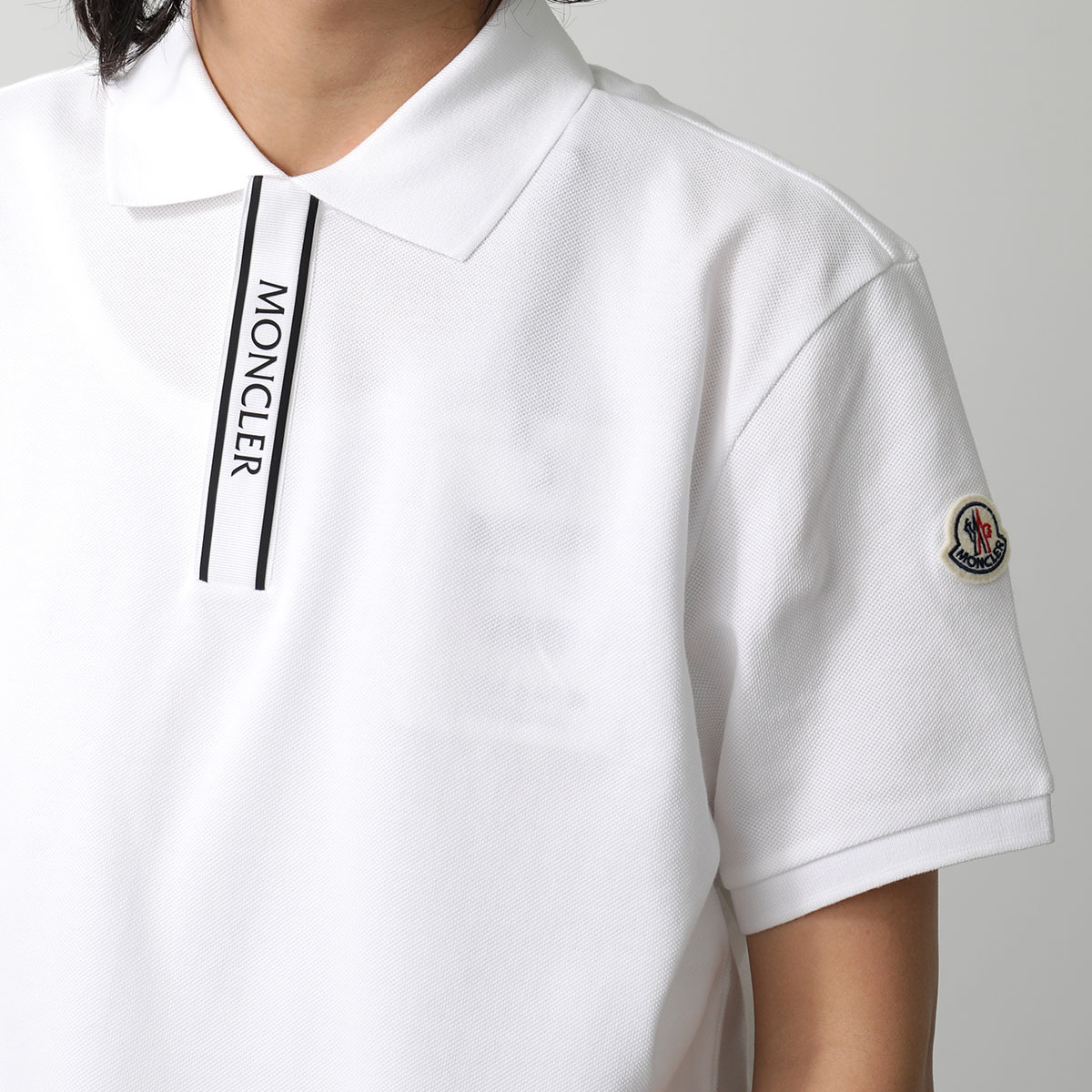 モンクレール 襟裏ロゴ マグリア ポロシャツ ホワイト Mサイズ
