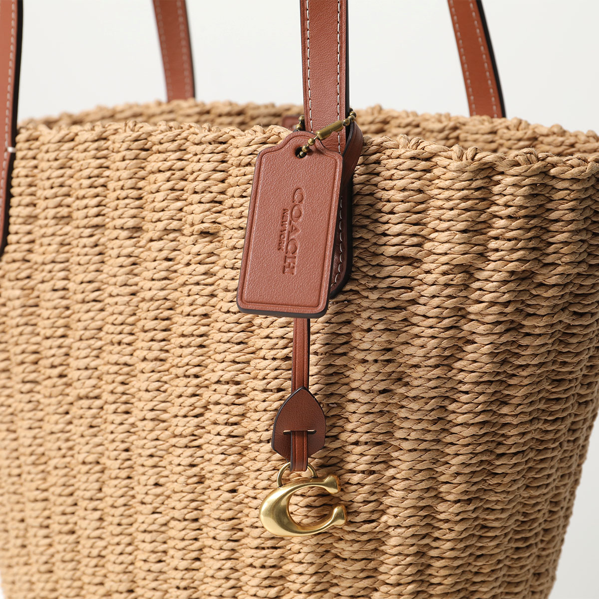 楽天市場】COACH コーチ かごバッグ SM STRAW TOTE CQ785 レディース