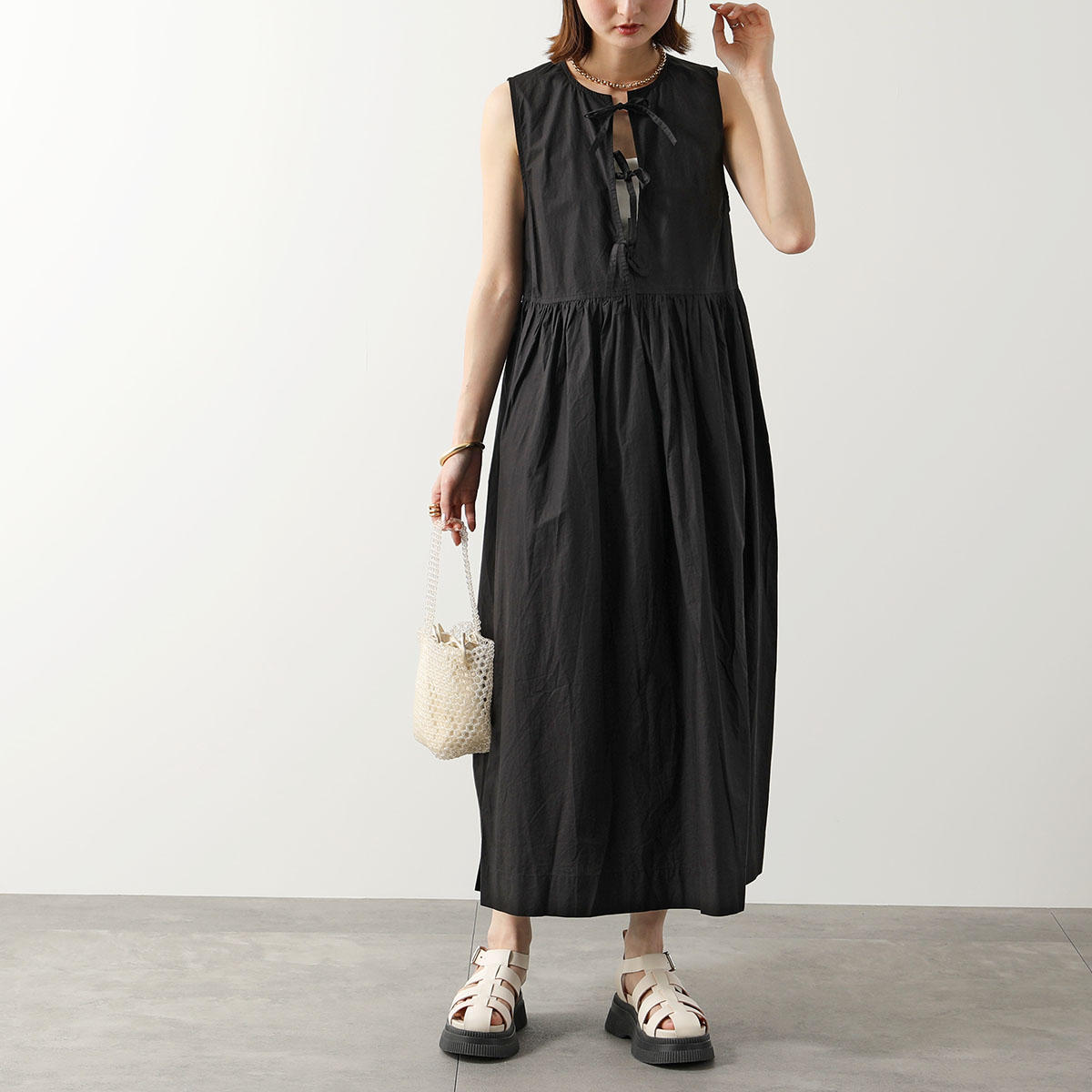 楽天市場】GANNI ガニー ワンピース Cotton Poplin Midi Dress F8453
