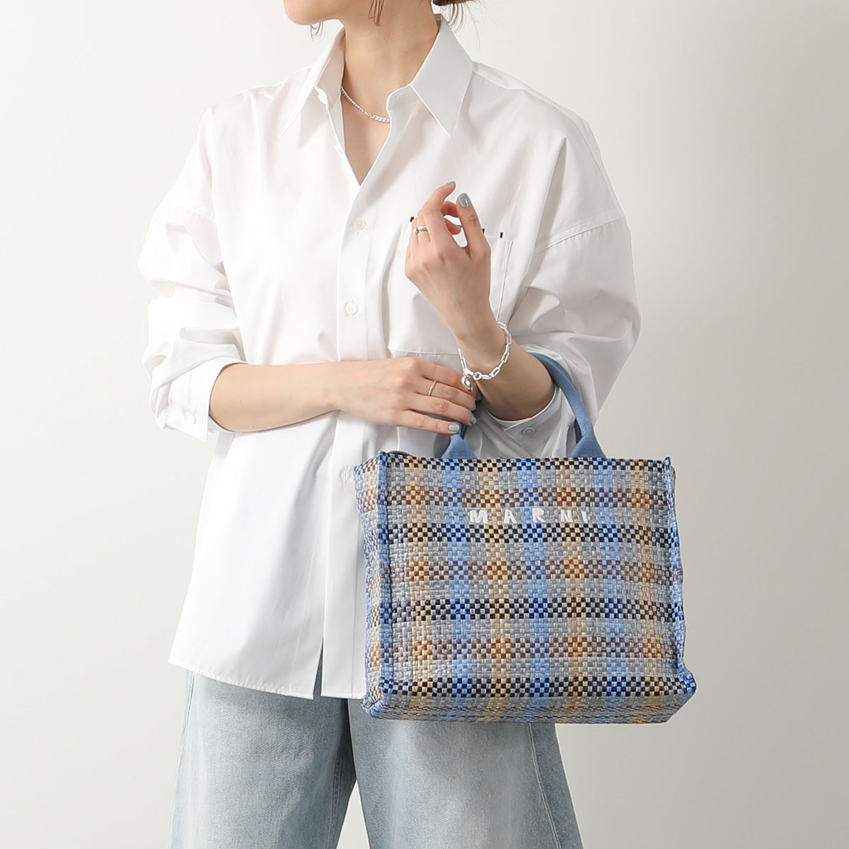 楽天市場】MARNI マルニ かごバッグ East-West SMALL TOTE SHMP0077U5