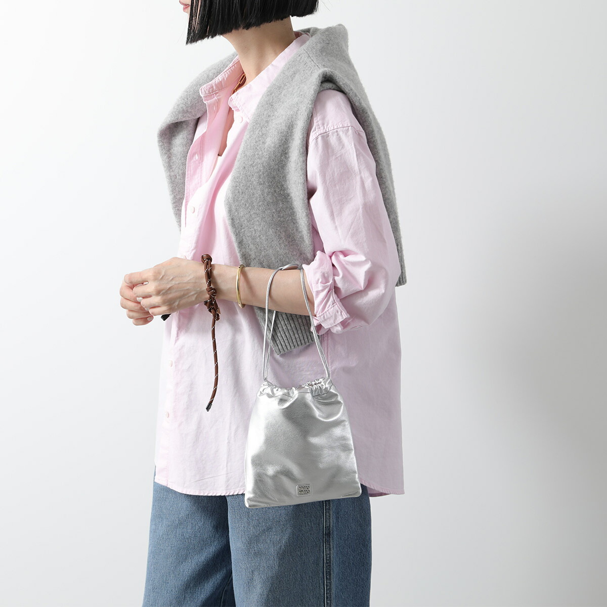 楽天市場】MIUMIU ミュウミュウ ポーチ 5NG010 ACSW レディース レザー