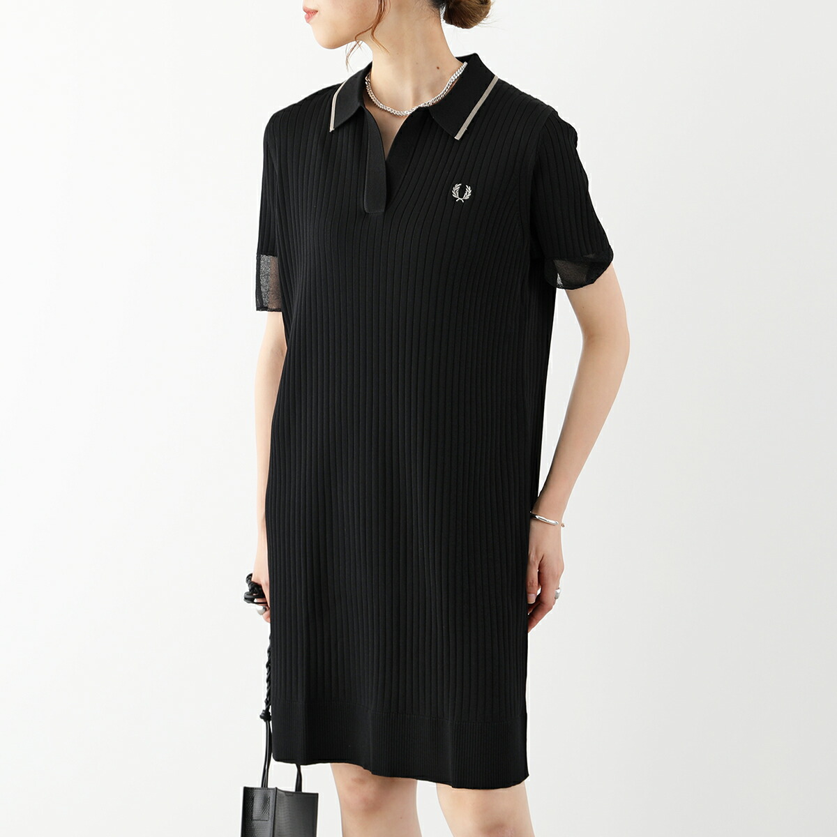 楽天市場】FRED PERRY フレッドペリー ワンピース SHEER TRIM KNITTED