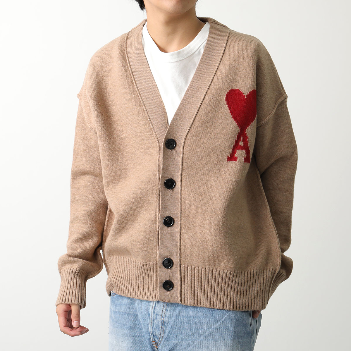 楽天市場】ami paris アミパリス カーディガン RED ADC CARDIGAN