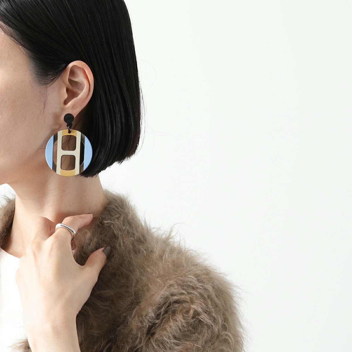 楽天市場】HERMES エルメス ピアス H EQUIPE アッシュ エキップ