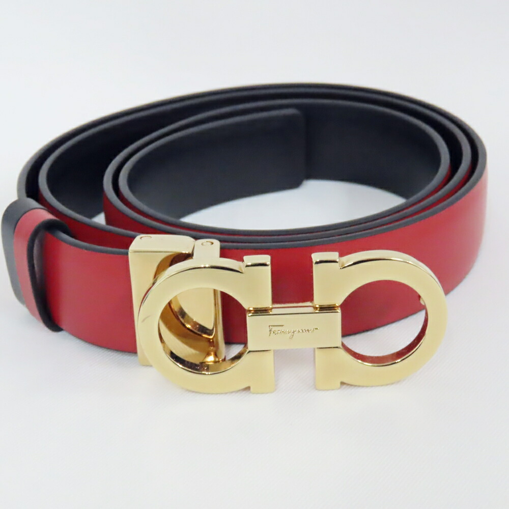 楽天市場】サルヴァトーレフェラガモ ベルト ガンチーニ ゴールド系/赤