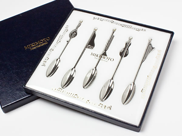 楽天市場】ミキモト 真珠の小粒付 楽器ティースプーン 5本セット spoon