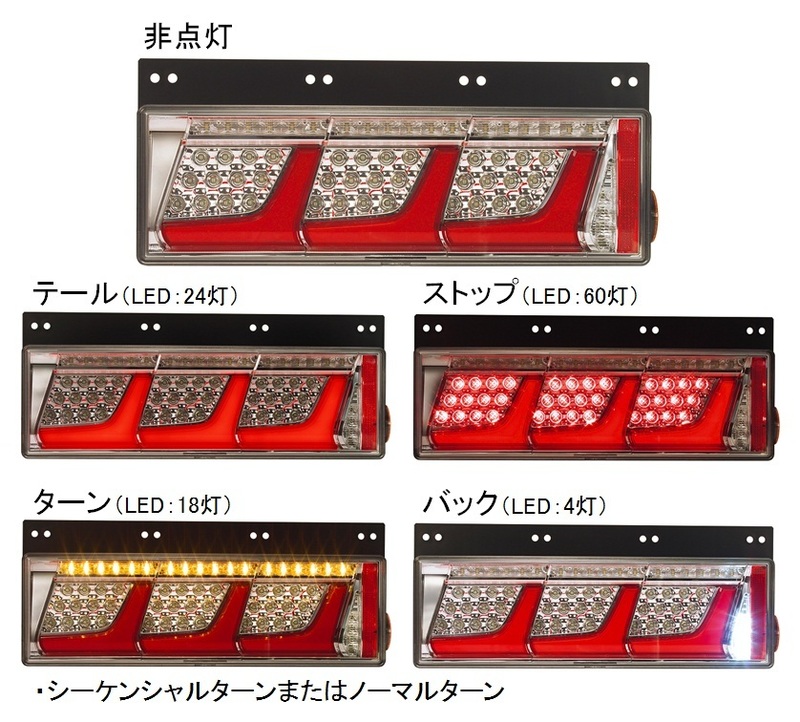 楽天市場】小糸 トラック用 オールLED リアコンビネーションランプ 3連