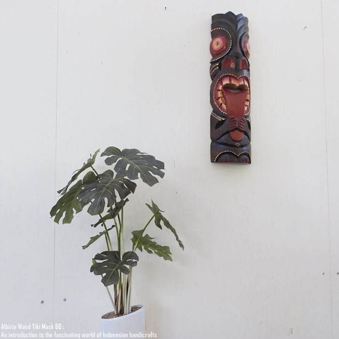 楽天市場】カラフルなティキ面50 D ティキマスク 木彫り お面 壁掛け