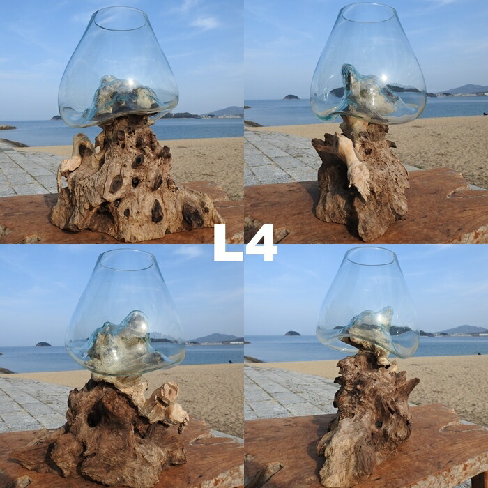楽天市場】選べる 流木ガラス オブジェ 特大 大きい L28 花瓶