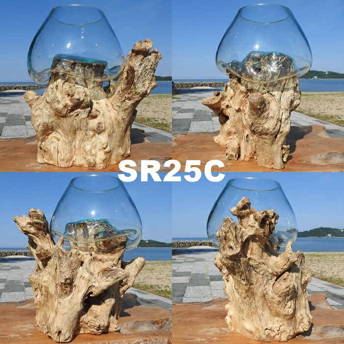 楽天市場】選べる 流木ガラスオブジェ 大きい SR25 花瓶 アクアリウム