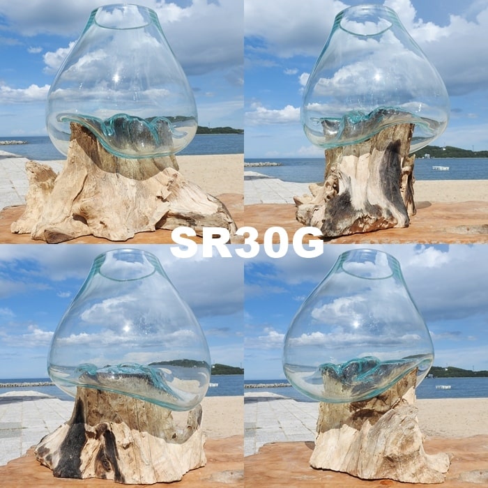 楽天市場】選べる 流木ガラス オブジェ 大きい SR30 花瓶 アクアリウム