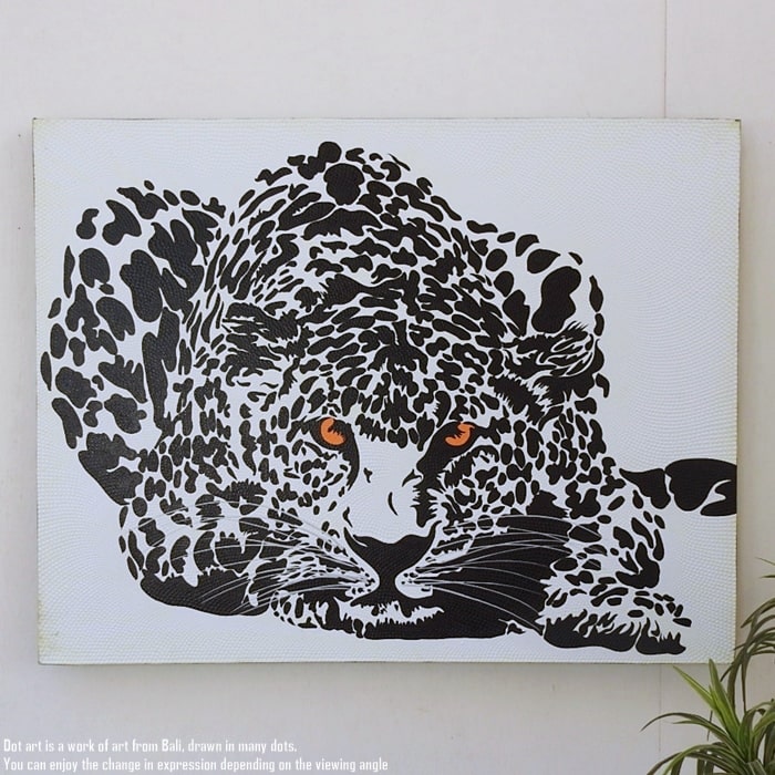 楽天市場】ドットアート 70cm × 90cm 豹 ドットペインティング モダン