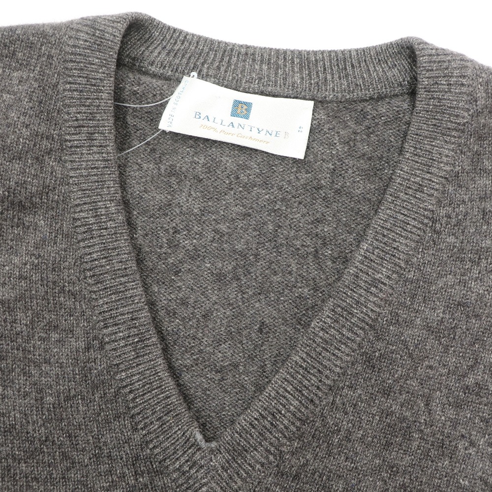 BALLANTYNE バランタインカシミヤVネックニットセーターグレー48