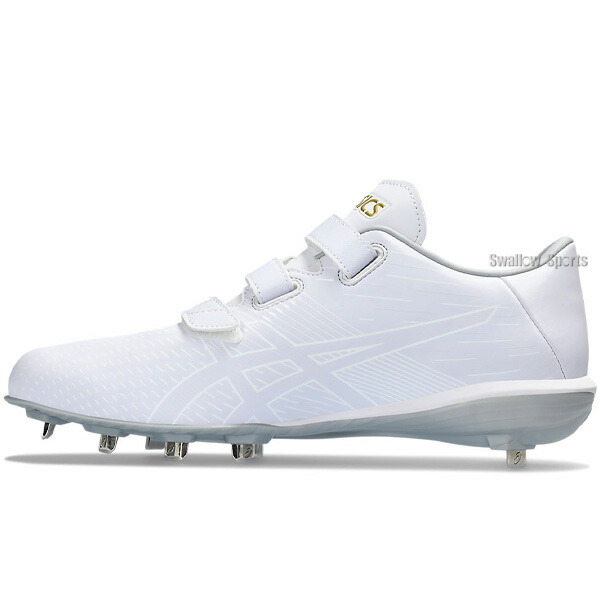 楽天市場】野球 アシックス スパイク マジックテープ 白 金具 ゴールド