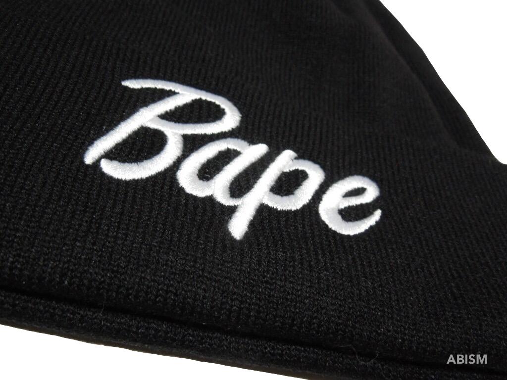 楽天市場】A BATHING APE(エイプ)Bapeロゴ KNIT CAP【ブラック】【新品