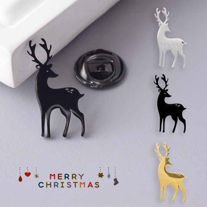 楽天市場】ブローチ トナカイ クリスマス シルバー ゴールド ブラック