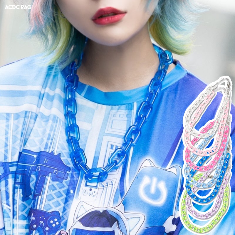 楽天市場】クリアチェーン ネックレス アクセサリー ファッション 原宿