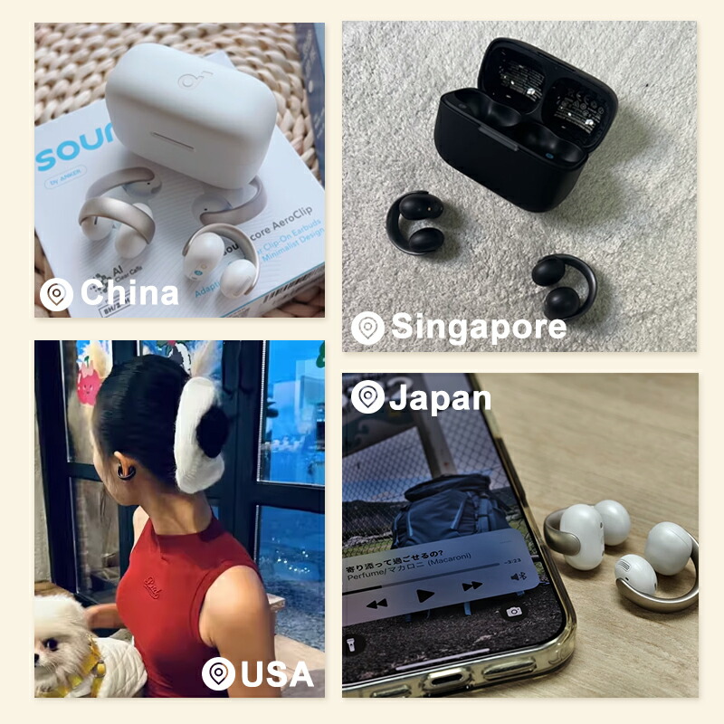 楽天市場】Anker Soundcore AeroClip ワイヤレスイヤホン オープン