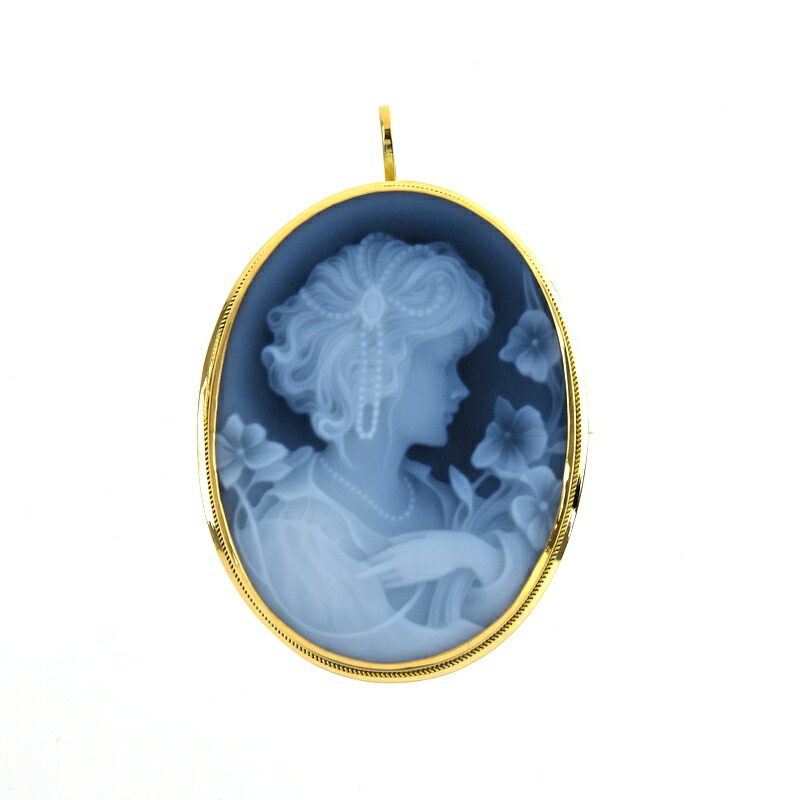 楽天市場】カメオ ブローチ ペンダントトップ 2WAY 18金 18k イエロー